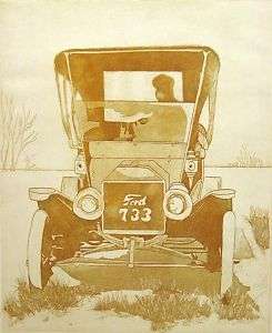   Lizzy SIGNED FINE ART etching Ford Model T SUBMIT BEST OFFER  