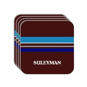 Personal Name Gift   SULEYMAN Set of 4 Mini Mousepad Coasters (blue 