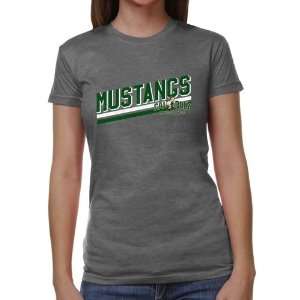 Cal Poly Mustangs Ladies Rising Bar Juniors Tri Blend T Shirt   Ash