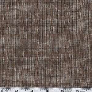  60 Wide Stretch Suiting Floral Glen Plaid Brown Fabric 