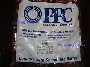 PPC EX6 RG6 Compression Connectors   QTY 500pcs  