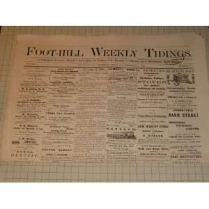  1878 Foot Hill Weekly Tidings Newspaper   Grass Valley, California 