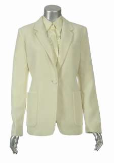 Sutton Studio Womens 1 Button Notched Collar Long Sleeve Blazer Jacket 