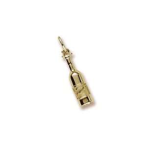   Rembrandt Charms Wine Bottle   French Charm, 10K Yellow Gold Jewelry