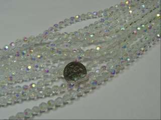 10 STRANDS 6MM ROUND FACETED GLASS BEADS LOT (TS303)  