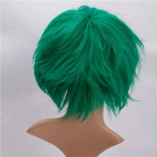 FASHION Anime Green Short Hair Wig Cosplay Wig 13.77inc  