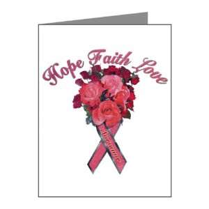  Note Cards (10 Pack) Cancer Pink Ribbon Survivor Hope 