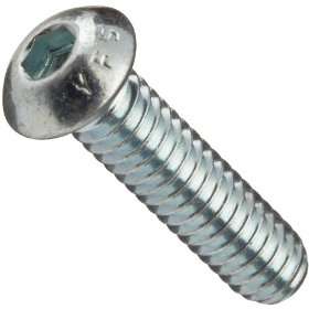 Alloy Steel Socket Cap Screw, Button Head, Hex Socket Drive, #6 32, 5 