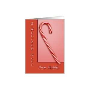  Candy Cane, A Note Holiday From Michelle Card Health 