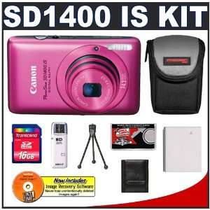  Canon PowerShot SD1400 IS Digital ELPH Camera (Pink 