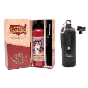 American Expedition Wildlife Gray Wolf Canteen Bottle Gift Set  