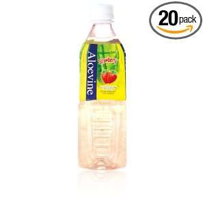 Aloevine Strawberry Flavored Aloe Drink with Real Aloe Pulp, 16.9 