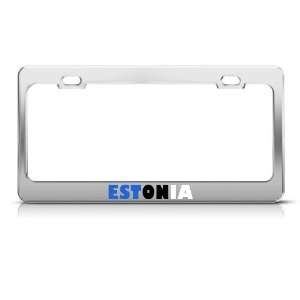  Estonia Flag Country license plate frame Stainless Metal 