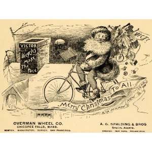   Victor Bicycle Overman Wheel Xmas   Original Print Ad