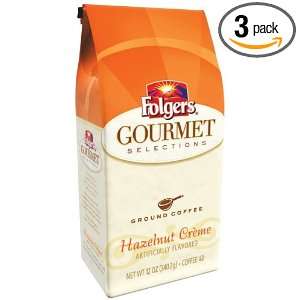Folgers Coffee Ground Gourmet Select Hazelnut Cr?me, 12 Ounce Packages 
