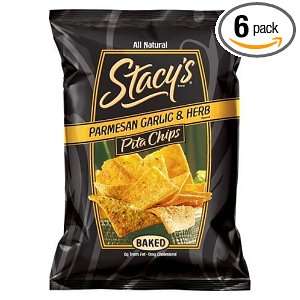 StaceyS Pita Parmesan Chips, 3 Ounce (Pack of 6)  Grocery 