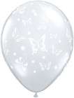 10 pack Butterflies 11 balloons White & Cle
