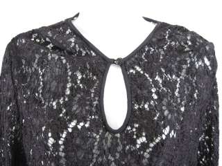 CYNTHIA STEFFE Black Knit Sheer Shirt Top Sz S  