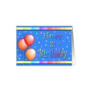  21 Years Old Balloons Happy Birthday Fun Card Toys 