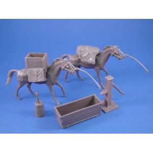  Marx 54mm Pack Horses with Supplies and Accessories 9 
