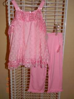   Girls*Pink Sequin Tunic with matching pants ~ NEW 6 12 Months  