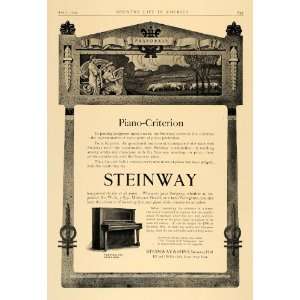  1907 Ad Steinway Piano Vertegrand Pasture Sheep Harp 
