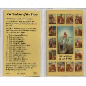  Stations of the Cross Holy Prayer Card Fully Laminated 