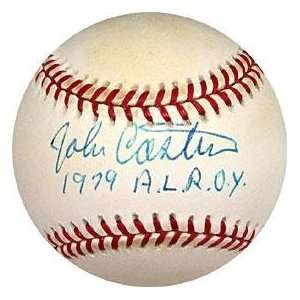 John Castino Autographed Baseball   with 1979 A L R O Y. Inscription 