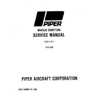   Pa 31 350 Navajo Chieftain Aircraft Service Manual Piper Books