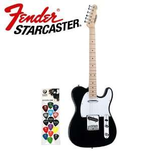  Fender Starcaster Black Telecaster Electric Guitar with 