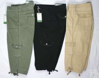 Levis Jeans Plus Size Capitola Cargo Black / Chino (Khaki) Capri Pants 