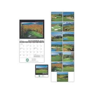  Golf   Stapled monthly 2010 appointment wall calendar with 