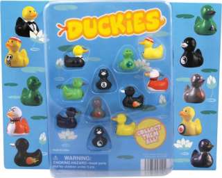 11 PCS RUBBER DUCKIES DUCKY PENCIL TOPPERS PARTY FAVORS  