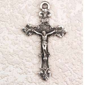  Antique Silver Crucifix Religious Catholic Cross Medal 