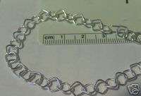 Sterling Silver 7 Square shaped Link Charm Bracelet  