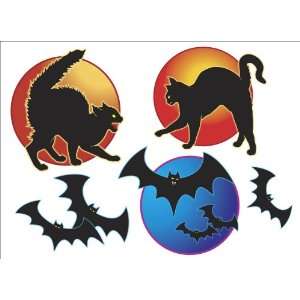   Piece Halloween Cats and Bats   Vinyl Wall Art Decals