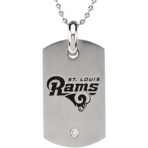    Stainless Steel St. Louis Rams Logo Dog Tag W/Chain Jewelry