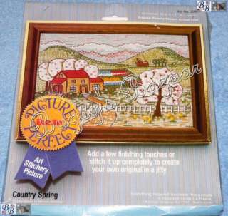 Bucilla COUNTRY SPRING Picture Perfect Crewel Stitchery Kit  