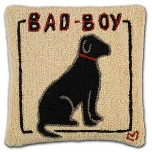  Bad Boy Labrador Hooked Pillow