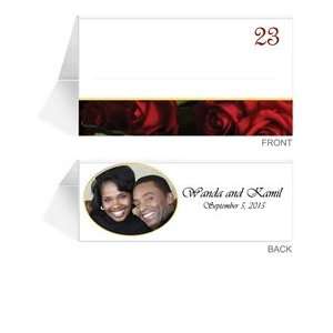  50 Photo Place Cards   Red Red Wine Roses in White Office 