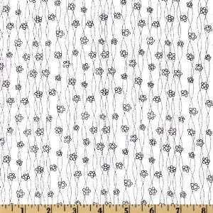  44 Wide Reflections Squiggly Lines White/Black Fabric By 
