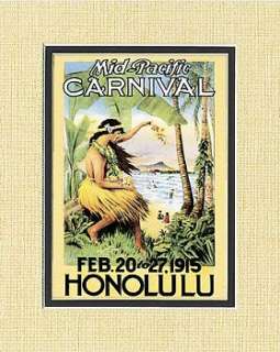 Mid   Pacific Carnival Vintage Print c.1915 from Hawaii  