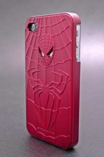 3D SPIDERMAN Aluminium Back Case for iPhone4 4S+LCD Protector Red 