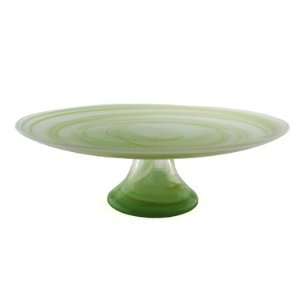  Grehom Glass Footed Cake Stand   Lime Alabaster; Beautiful 