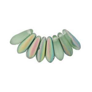  Pressed Daggers 3 X 10mm Matte   Peridot Vitral Arts 