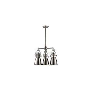  Chadwick Chandelier in Satin Nickel with White by Landmark 