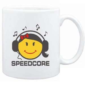  Mug White  Speedcore   female smiley  Music Sports 