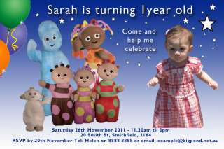 IN THE NIGHT GARDEN PERSONALISED PARTY INVITATIONS  