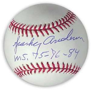 Sparky Anderson Autographed Baseball with WS 75 76 84 Inscription 