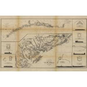    1862 Civil War map Coast of South Carolina